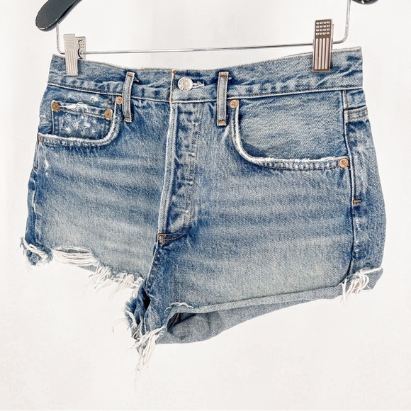 Agolde Denim Cut Off Jean Parker Shorts - Picture 3 of 6